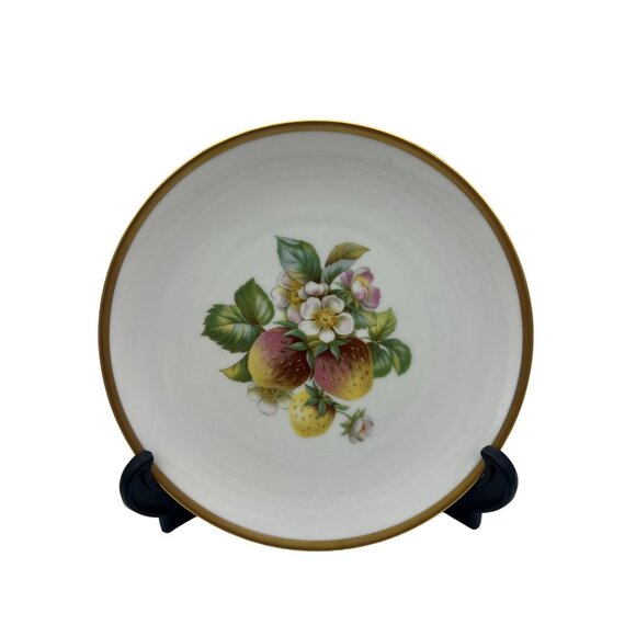 Vintage Hutschenreuther Fruit Salad Plate Lot of 5 Germany Gold Rim 8" 1960s - Picture 7 of 8